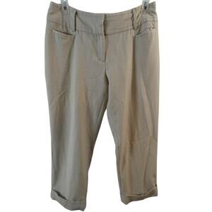 Apt. 9 Women's Curvy Fit Size 12 Beige Cropped Cuffed Pants Business Casual